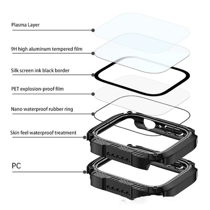 Screen Tempered Glass Film Armor Waterproof Watch Case, For Apple Watch Series 9 / 8 / 7 45mm, For Apple Watch Series 9 / 8 / 7 41mm - DealBuddy