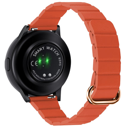 22mm Magnetic Buckle Leather Watch Band