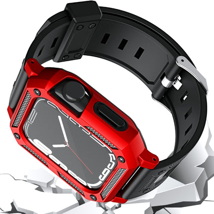 Military Silicone Watch Band + Watch Case Set, For Apple Watch Series 9/8/7 45mm, For Apple Watch Series 9/8/7 41mm - DealBuddy