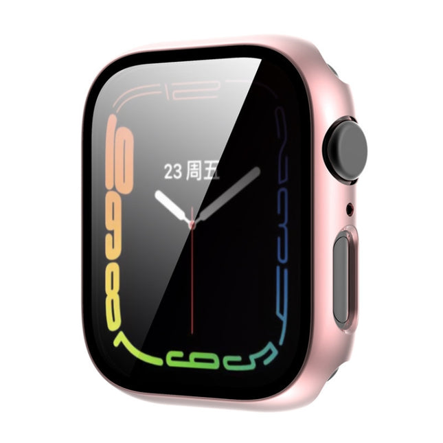 Tempered Glass Film Plating PC Watch Case, For Apple Watch Series 9 / 8 & 7 45mm, For Apple Watch Series 9 / 8 & 7 41mm - DealBuddy