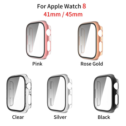 Tempered Glass Film Plating PC Watch Case, For Apple Watch Series 9 / 8 & 7 45mm, For Apple Watch Series 9 / 8 & 7 41mm - DealBuddy