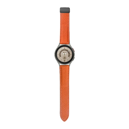 For Samsung Galaxy Watch5 40mm / 44mm Litchi Genuine Leather Watch Band, Black Buckle, Silver Buckle - DealBuddy