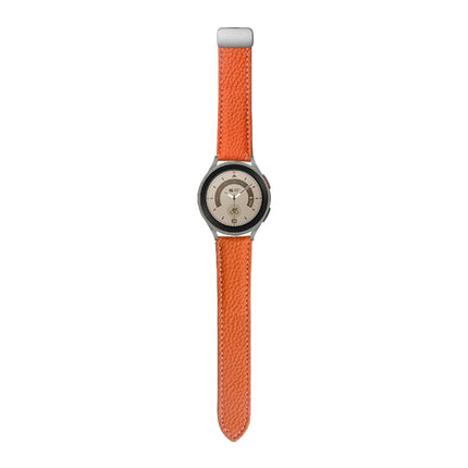 For Samsung Galaxy Watch5 40mm / 44mm Litchi Genuine Leather Watch Band, Black Buckle, Silver Buckle - DealBuddy