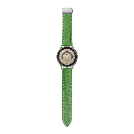 For Samsung Galaxy Watch5 40mm / 44mm Litchi Genuine Leather Watch Band, Black Buckle, Silver Buckle - DealBuddy