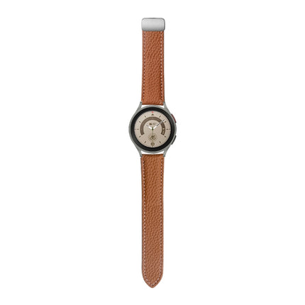 For Samsung Galaxy Watch5 40mm / 44mm Litchi Genuine Leather Watch Band, Black Buckle, Silver Buckle - DealBuddy
