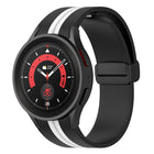 Two-color Stripe Silicone Watch Band, For Samsung Galaxy Watch5 Pro - DealBuddy