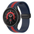 Two-color Stripe Silicone Watch Band, For Samsung Galaxy Watch5 Pro - DealBuddy