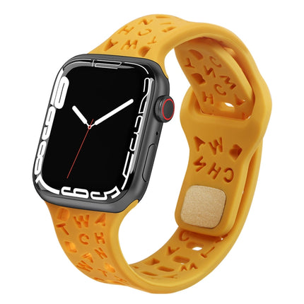English Letters Silicone Watch Band, For Apple Watch Ultra 49mm / Series 8&7 45mm / SE 2&6&SE&5&4 44mm / 3&2&1 42mm, For Apple Watch Series 8&7 41mm / SE 2&6&SE&5&4 40mm / 3&2&1 38mm - DealBuddy