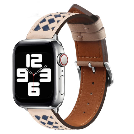 Braided Genuine Leather Watch Band, For Apple Watch Ultra 49mm / Series 8&7 45mm / SE 2&6&SE&5&4 44mm / 3&2&1 42mm, For Apple Watch Series 8&7 41mm / SE 2&6&SE&5&4 40mm / 3&2&1 38mm - DealBuddy