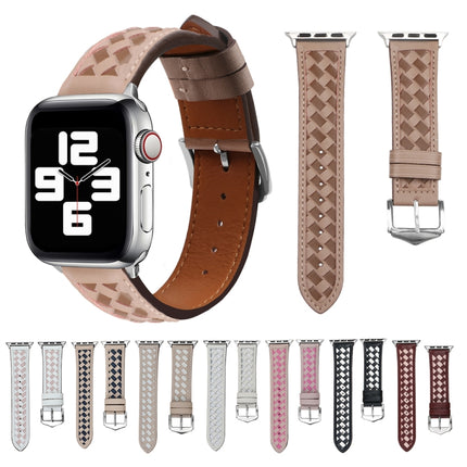 Braided Genuine Leather Watch Band, For Apple Watch Ultra 49mm / Series 8&7 45mm / SE 2&6&SE&5&4 44mm / 3&2&1 42mm, For Apple Watch Series 8&7 41mm / SE 2&6&SE&5&4 40mm / 3&2&1 38mm - DealBuddy
