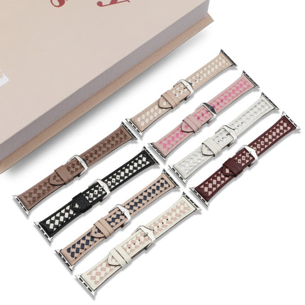 Braided Genuine Leather Watch Band, For Apple Watch Ultra 49mm / Series 8&7 45mm / SE 2&6&SE&5&4 44mm / 3&2&1 42mm, For Apple Watch Series 8&7 41mm / SE 2&6&SE&5&4 40mm / 3&2&1 38mm - DealBuddy