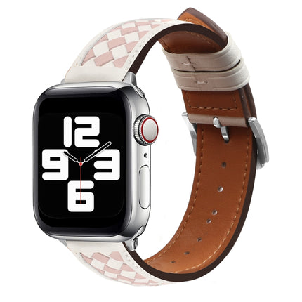 Braided Genuine Leather Watch Band, For Apple Watch Ultra 49mm / Series 8&7 45mm / SE 2&6&SE&5&4 44mm / 3&2&1 42mm, For Apple Watch Series 8&7 41mm / SE 2&6&SE&5&4 40mm / 3&2&1 38mm - DealBuddy