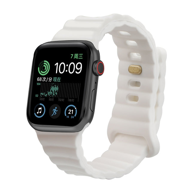 Reverse Buckle Silicone Watch Band, For Apple Watch Ultra 49mm / Series 8&7 45mm / SE 2&6&SE&5&4 44mm / 3&2&1 42mm, For Apple Watch Series 8&7 41mm / SE 2&6&SE&5&4 40mm / 3&2&1 38mm - DealBuddy