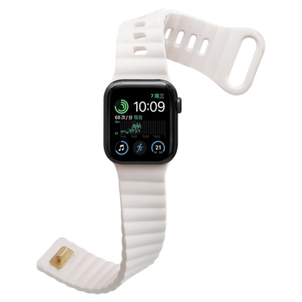 Reverse Buckle Silicone Watch Band, For Apple Watch Ultra 49mm / Series 8&7 45mm / SE 2&6&SE&5&4 44mm / 3&2&1 42mm, For Apple Watch Series 8&7 41mm / SE 2&6&SE&5&4 40mm / 3&2&1 38mm - DealBuddy