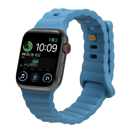 Reverse Buckle Silicone Watch Band, For Apple Watch Ultra 49mm / Series 8&7 45mm / SE 2&6&SE&5&4 44mm / 3&2&1 42mm, For Apple Watch Series 8&7 41mm / SE 2&6&SE&5&4 40mm / 3&2&1 38mm - DealBuddy