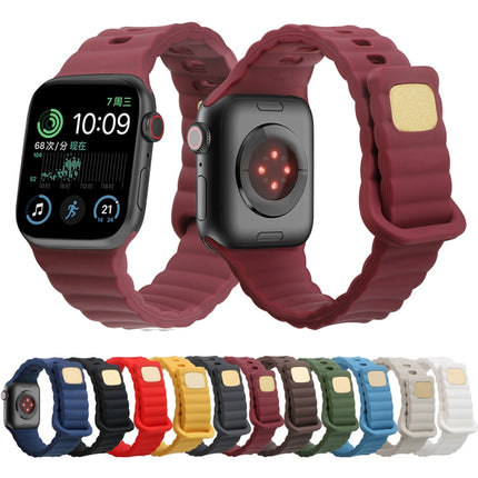 Reverse Buckle Silicone Watch Band, For Apple Watch Ultra 49mm / Series 8&7 45mm / SE 2&6&SE&5&4 44mm / 3&2&1 42mm, For Apple Watch Series 8&7 41mm / SE 2&6&SE&5&4 40mm / 3&2&1 38mm - DealBuddy