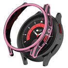Hanging Sculpture Two-color Protective Watch Case with Tempered Glass Film, For Samsung Galaxy Watch5 Pro 45mm, For Samsung Galaxy Watch5 40mm, For Samsung Galaxy Watch5 44mm, For Samsung Galaxy Watch4 40mm, For Samsung Galaxy Watch4 44mm - DealBuddy