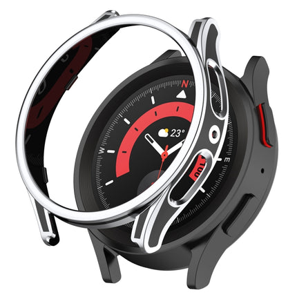 Hanging Sculpture Two-color Protective Watch Case with Tempered Glass Film, For Samsung Galaxy Watch5 Pro 45mm, For Samsung Galaxy Watch5 40mm, For Samsung Galaxy Watch5 44mm, For Samsung Galaxy Watch4 40mm, For Samsung Galaxy Watch4 44mm - DealBuddy