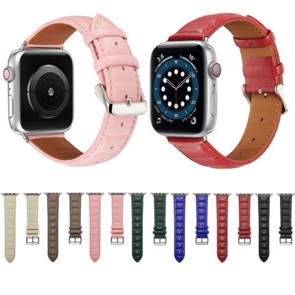 Genuine Leather Watch Band, For Apple Watch Ultra 49mm / Series 8&7 45mm / SE 2&6&SE&5&4 44mm / 3&2&1 42mm, For Apple Watch Series 8&7 41mm / SE 2&6&SE&5&4 40mm / 3&2&1 38mm - DealBuddy