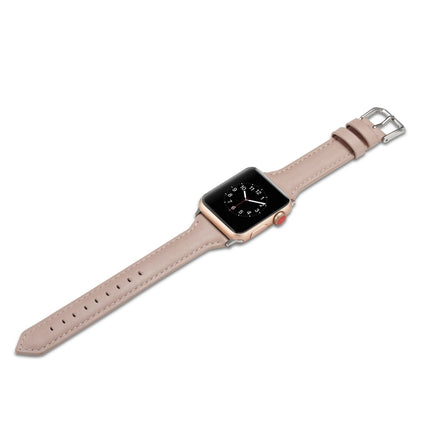 Thin Leather Replacement Wrist Strap Watchband, For Apple Watch 5/4 44mm & 3/2/1 42mm, For Apple Watch 5/4 40mm & 3/2/1 38mm - DealBuddy