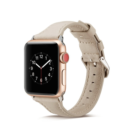 Thin Leather Replacement Wrist Strap Watchband, For Apple Watch 5/4 44mm & 3/2/1 42mm, For Apple Watch 5/4 40mm & 3/2/1 38mm - DealBuddy