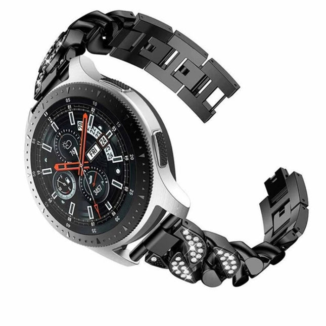 Row Diamonds Denim Chain Watch Band