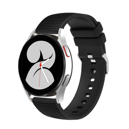 20mm Pockmarked Silver Buckle Silicone Watch Band