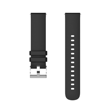 20mm Pockmarked Silver Buckle Silicone Watch Band