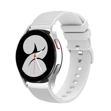20mm Pockmarked Silver Buckle Silicone Watch Band