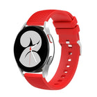 20mm Pockmarked Silver Buckle Silicone Watch Band