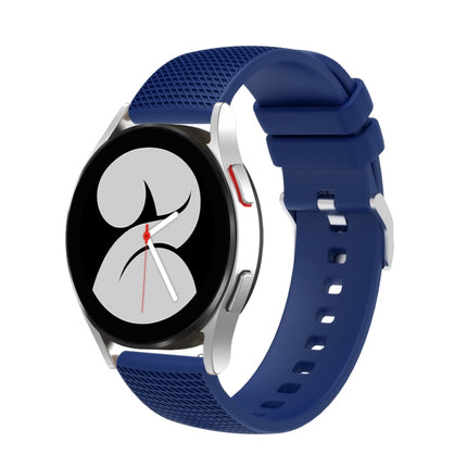 20mm Pockmarked Silver Buckle Silicone Watch Band