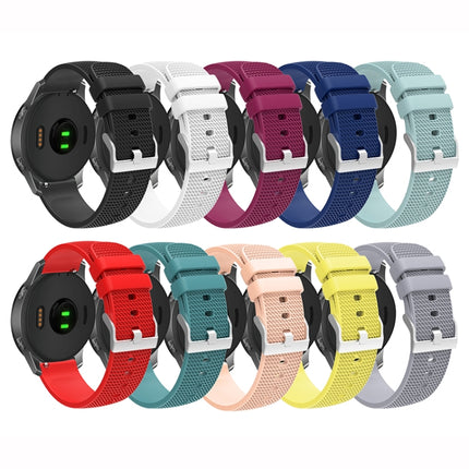 20mm Pockmarked Silver Buckle Silicone Watch Band