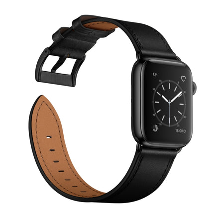 Classic Cowhide Genuine Leather Watch Band, For Apple Watch Ultra 49mm / Series 8&7 45mm / SE 2&6&SE&5&4 44mm / 3&2&1 42mm, For Apple Watch Series 8&7 41mm / SE 2&6&SE&5&4 40mm / 3&2&1 38mm - DealBuddy