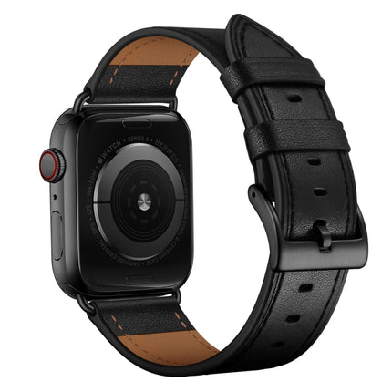 Classic Cowhide Genuine Leather Watch Band, For Apple Watch Ultra 49mm / Series 8&7 45mm / SE 2&6&SE&5&4 44mm / 3&2&1 42mm, For Apple Watch Series 8&7 41mm / SE 2&6&SE&5&4 40mm / 3&2&1 38mm - DealBuddy