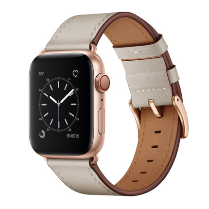 Classic Cowhide Genuine Leather Watch Band, For Apple Watch Ultra 49mm / Series 8&7 45mm / SE 2&6&SE&5&4 44mm / 3&2&1 42mm, For Apple Watch Series 8&7 41mm / SE 2&6&SE&5&4 40mm / 3&2&1 38mm - DealBuddy