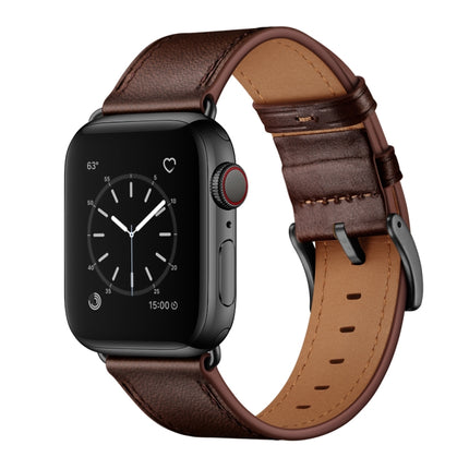 Classic Cowhide Genuine Leather Watch Band, For Apple Watch Ultra 49mm / Series 8&7 45mm / SE 2&6&SE&5&4 44mm / 3&2&1 42mm, For Apple Watch Series 8&7 41mm / SE 2&6&SE&5&4 40mm / 3&2&1 38mm - DealBuddy