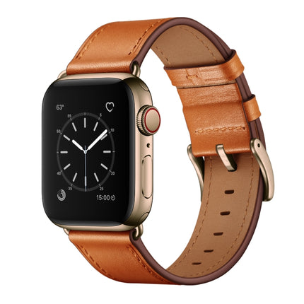 Classic Cowhide Genuine Leather Watch Band, For Apple Watch Ultra 49mm / Series 8&7 45mm / SE 2&6&SE&5&4 44mm / 3&2&1 42mm, For Apple Watch Series 8&7 41mm / SE 2&6&SE&5&4 40mm / 3&2&1 38mm - DealBuddy