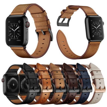 Classic Cowhide Genuine Leather Watch Band, For Apple Watch Ultra 49mm / Series 8&7 45mm / SE 2&6&SE&5&4 44mm / 3&2&1 42mm, For Apple Watch Series 8&7 41mm / SE 2&6&SE&5&4 40mm / 3&2&1 38mm - DealBuddy