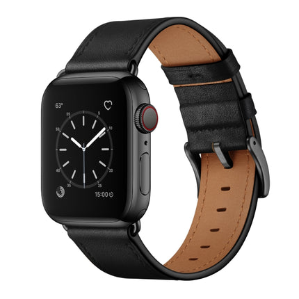 Classic Cowhide Genuine Leather Watch Band, For Apple Watch Ultra 49mm / Series 8&7 45mm / SE 2&6&SE&5&4 44mm / 3&2&1 42mm, For Apple Watch Series 8&7 41mm / SE 2&6&SE&5&4 40mm / 3&2&1 38mm - DealBuddy