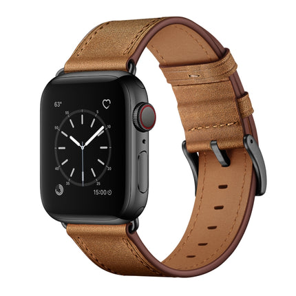 Classic Cowhide Genuine Leather Watch Band, For Apple Watch Ultra 49mm / Series 8&7 45mm / SE 2&6&SE&5&4 44mm / 3&2&1 42mm, For Apple Watch Series 8&7 41mm / SE 2&6&SE&5&4 40mm / 3&2&1 38mm - DealBuddy