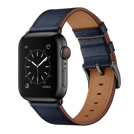 Classic Cowhide Genuine Leather Watch Band, For Apple Watch Ultra 49mm / Series 8&7 45mm / SE 2&6&SE&5&4 44mm / 3&2&1 42mm, For Apple Watch Series 8&7 41mm / SE 2&6&SE&5&4 40mm / 3&2&1 38mm - DealBuddy