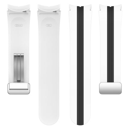 Two-color Silver Buckle Silicone Watch Band, For Samsung Galaxy Watch 5 Pro - DealBuddy