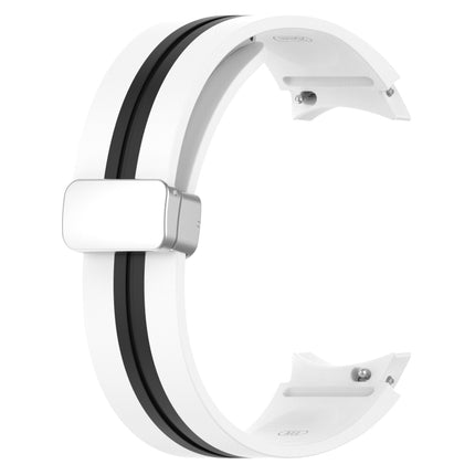 Two-color Silver Buckle Silicone Watch Band, For Samsung Galaxy Watch 5 Pro - DealBuddy