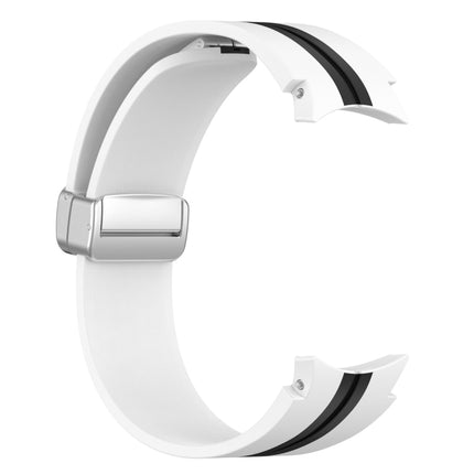 Two-color Silver Buckle Silicone Watch Band, For Samsung Galaxy Watch 5 Pro - DealBuddy