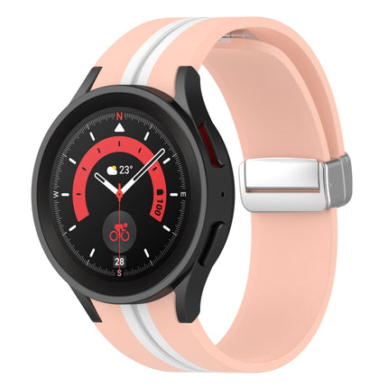 Two-color Silver Buckle Silicone Watch Band, For Samsung Galaxy Watch 5 Pro - DealBuddy