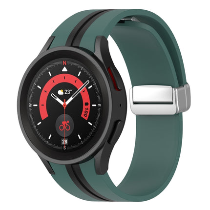 Two-color Silver Buckle Silicone Watch Band, For Samsung Galaxy Watch 5 Pro - DealBuddy