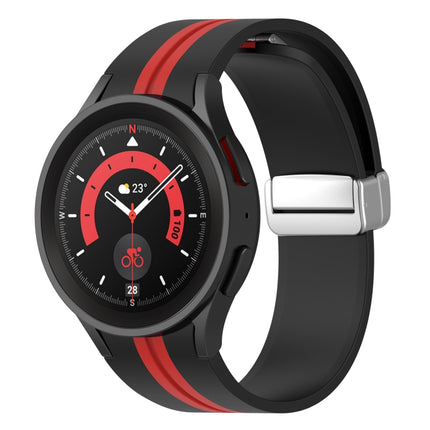 Two-color Silver Buckle Silicone Watch Band, For Samsung Galaxy Watch 5 Pro - DealBuddy