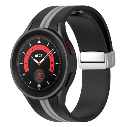 Two-color Silver Buckle Silicone Watch Band, For Samsung Galaxy Watch 5 Pro - DealBuddy