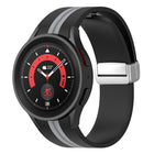 Two-color Silver Buckle Silicone Watch Band, For Samsung Galaxy Watch 5 Pro - DealBuddy