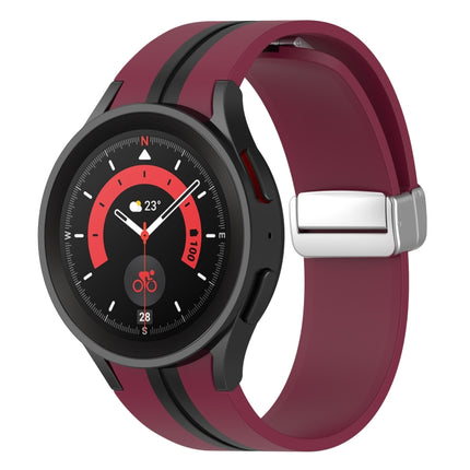 Two-color Silver Buckle Silicone Watch Band, For Samsung Galaxy Watch 5 Pro - DealBuddy